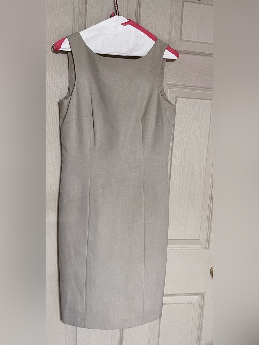 Classic Sleeveless Sheath Dress in Tan